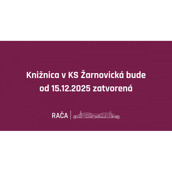 Menšia fotka pre článok Knižnica v KS Žarnovická bude od 15.12.2025 zatvorená