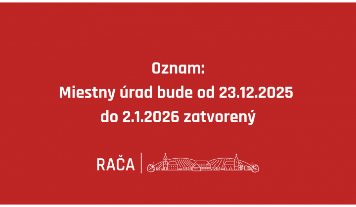 Fotka pre článok Miestny úrad bude cez sviatky zatvorený