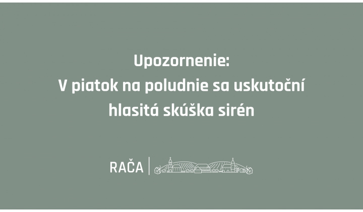 Fotka pre článok V piatok na poludnie sa uskutoční skúška sirén