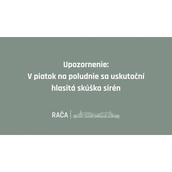 Menšia fotka pre článok V piatok na poludnie sa uskutoční skúška sirén