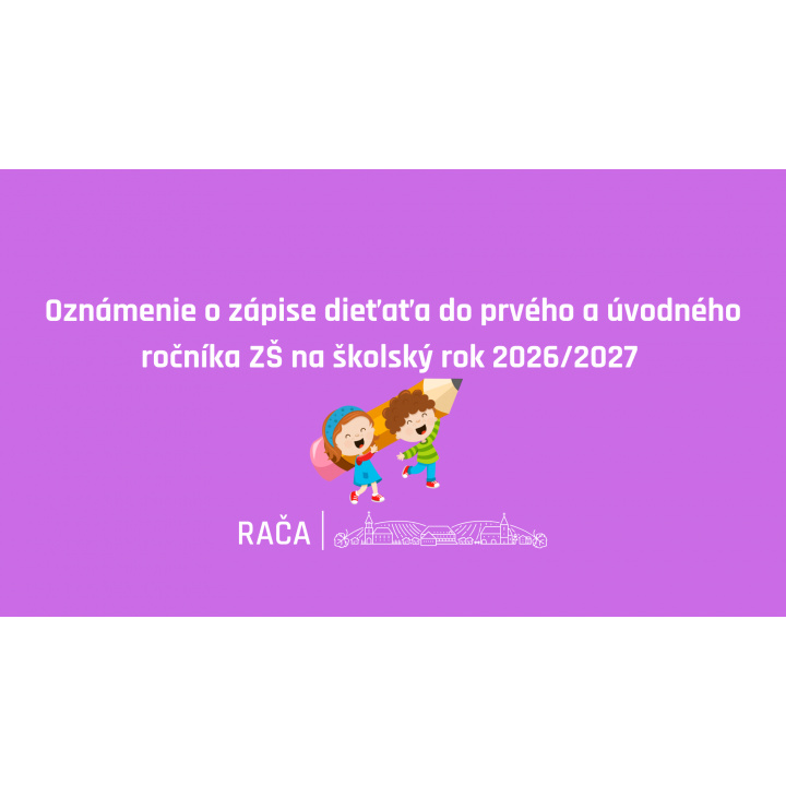 Menšia fotka pre článok Zápis detí do 1. ročníka na ZŠ v školskom roku 2026/27